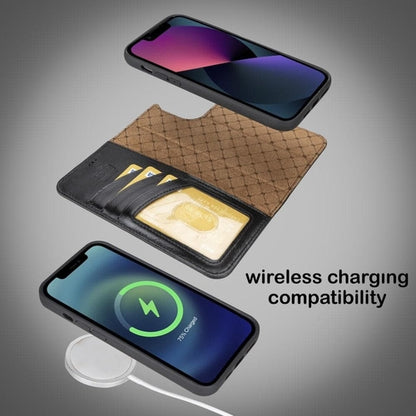 Apple iPhone 14 Serie Abnehmbare Leder Brieftasche Hülle Dunklere Farbe -