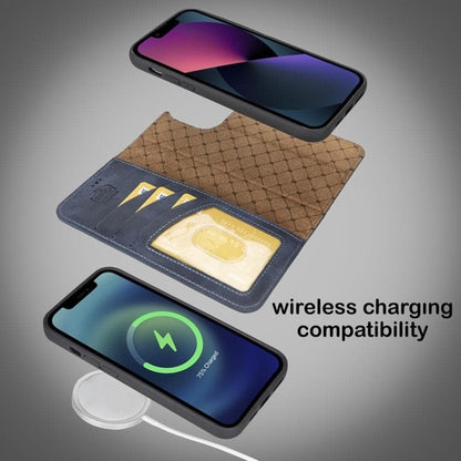 Apple iPhone 14 Serie Abnehmbare Leder Brieftasche Hülle Dunklere Farbe -