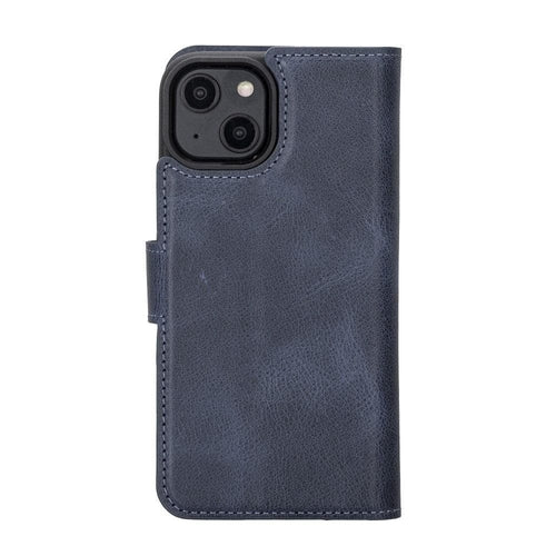 Apple iPhone 14 Serie Abnehmbare Leder Brieftasche Hülle Dunklere Farbe -