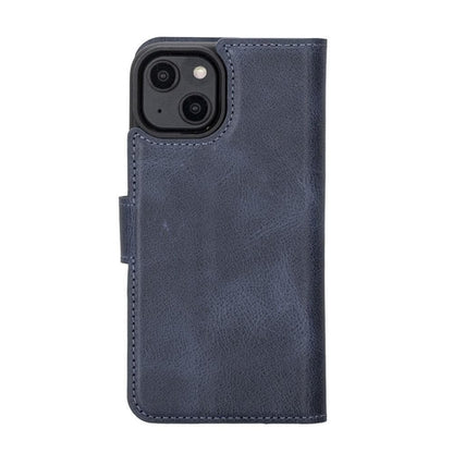 Apple iPhone 14 Serie Abnehmbare Leder Brieftasche Hülle Dunklere Farbe -