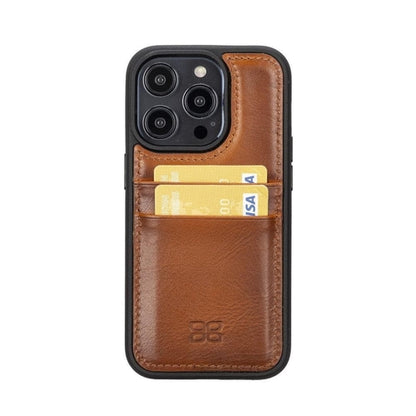 Flexibles Leder Back Cover mit Kartenhalter für iPhone 14 Serie