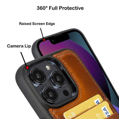 Flexibles Leder Back Cover mit Kartenhalter für iPhone 14 Serie