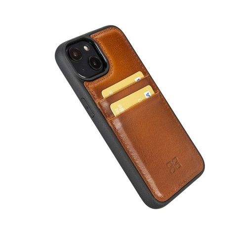 Flexibles Leder Back Cover mit Kartenhalter für iPhone 14 Serie