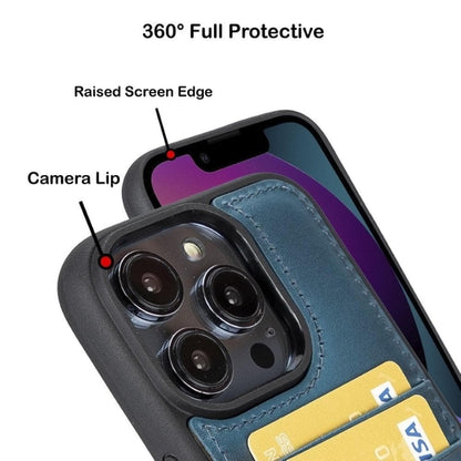 Flexibles Leder Back Cover mit Kartenhalter für iPhone 14 Serie
