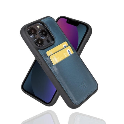 Flexibles Leder Back Cover mit Kartenhalter für iPhone 14 Serie