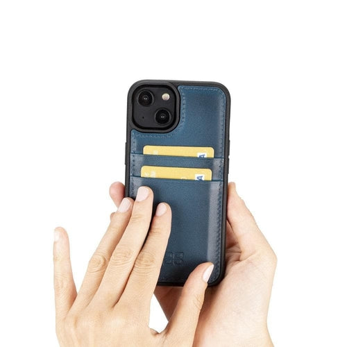 Flexibles Leder Back Cover mit Kartenhalter für iPhone 14 Serie