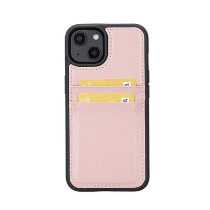 Flexibles Leder Back Cover mit Kartenhalter für iPhone 14 Serie