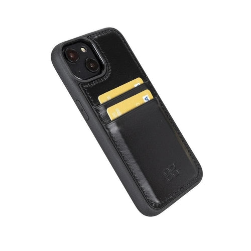 Flexibles Leder Back Cover mit Kartenhalter für iPhone 14 Serie
