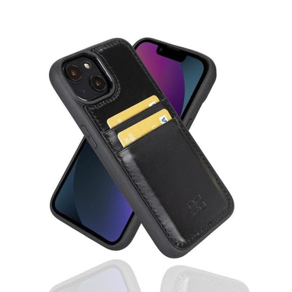Flexibles Leder Back Cover mit Kartenhalter für iPhone 14 Serie
