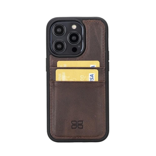 Flexibles Leder Back Cover mit Kartenhalter für iPhone 14 Serie