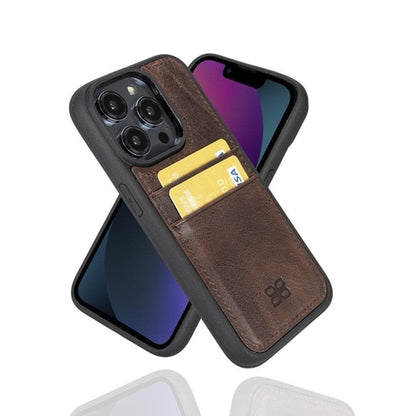 Flexibles Leder Back Cover mit Kartenhalter für iPhone 14 Serie