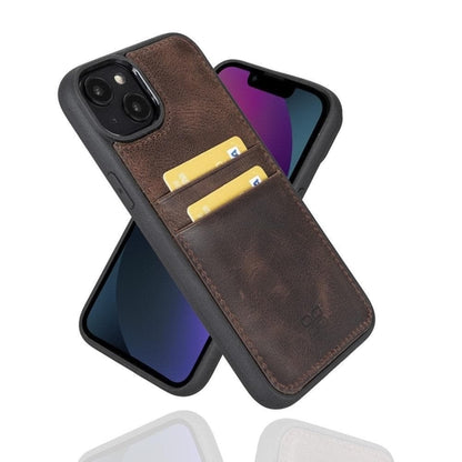 Flexibles Leder Back Cover mit Kartenhalter für iPhone 14 Serie