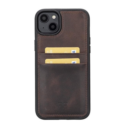 Flexibles Leder Back Cover mit Kartenhalter für iPhone 14 Serie