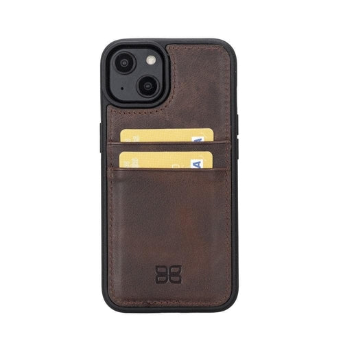 Flexibles Leder Back Cover mit Kartenhalter für iPhone 14 Serie