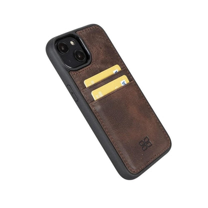 Flexibles Leder Back Cover mit Kartenhalter für iPhone 14 Serie