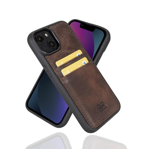 Flexibles Leder Back Cover mit Kartenhalter für iPhone 14 Serie