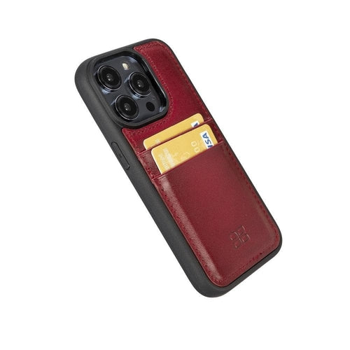 Flexibles Leder Back Cover mit Kartenhalter für iPhone 14 Serie