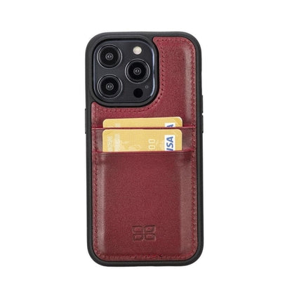 Flexibles Leder Back Cover mit Kartenhalter für iPhone 14 Serie