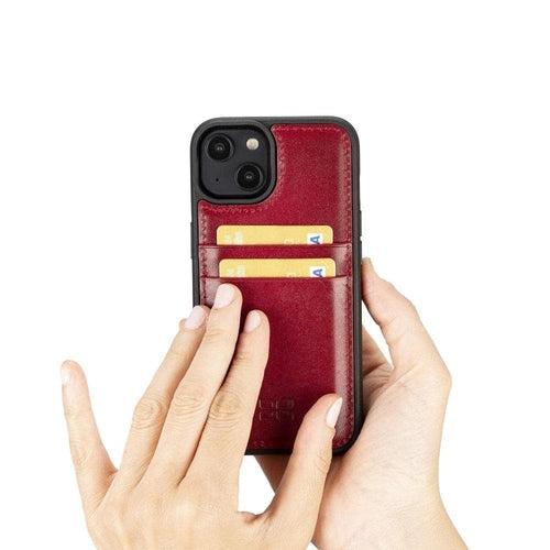 Flexibles Leder Back Cover mit Kartenhalter für iPhone 14 Serie