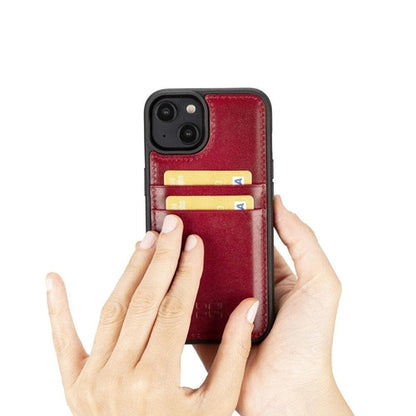 Flexibles Leder Back Cover mit Kartenhalter für iPhone 14 Serie