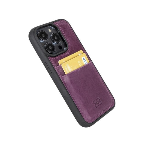 Flexibles Leder Back Cover mit Kartenhalter für iPhone 14 Serie