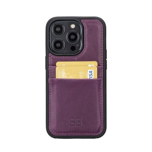 Flexibles Leder Back Cover mit Kartenhalter für iPhone 14 Serie