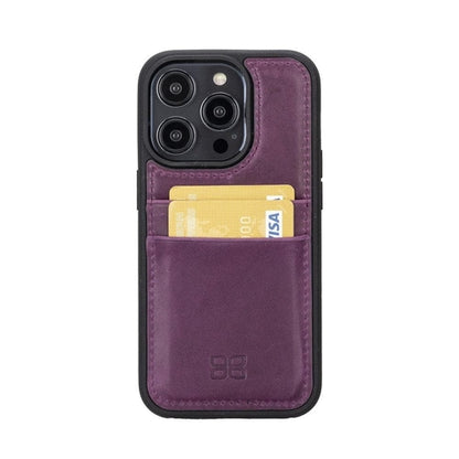 Flexibles Leder Back Cover mit Kartenhalter für iPhone 14 Serie