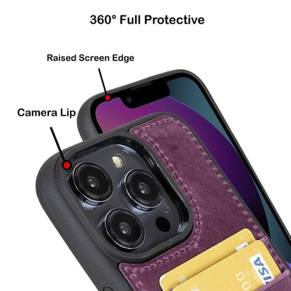 Flexibles Leder Back Cover mit Kartenhalter für iPhone 14 Serie