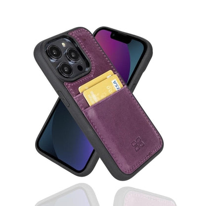 Flexibles Leder Back Cover mit Kartenhalter für iPhone 14 Serie