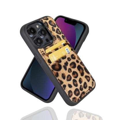 Flexibles Leder Back Cover mit Kartenhalter für iPhone 14 Serie