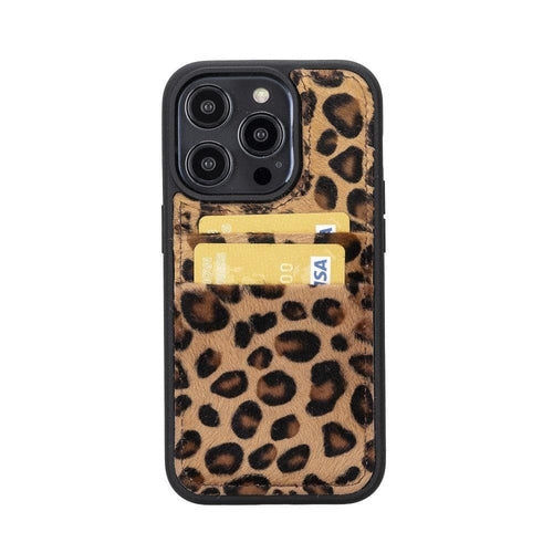Flexibles Leder Back Cover mit Kartenhalter für iPhone 14 Serie