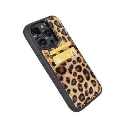 Flexibles Leder Back Cover mit Kartenhalter für iPhone 14 Serie
