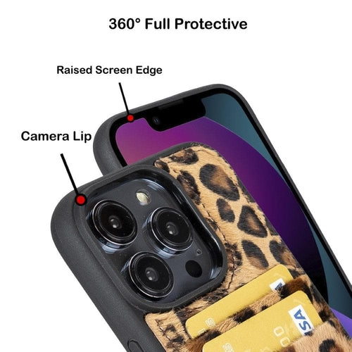 Flexibles Leder Back Cover mit Kartenhalter für iPhone 14 Serie