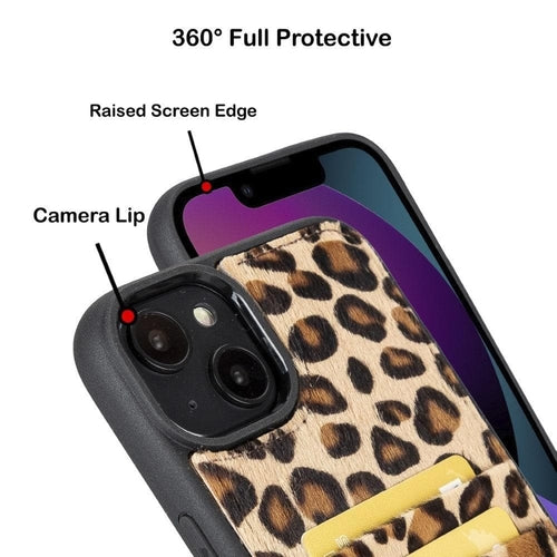 Flexibles Leder Back Cover mit Kartenhalter für iPhone 14 Serie