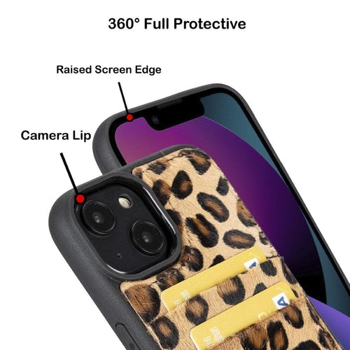 Flexibles Leder Back Cover mit Kartenhalter für iPhone 14 Serie