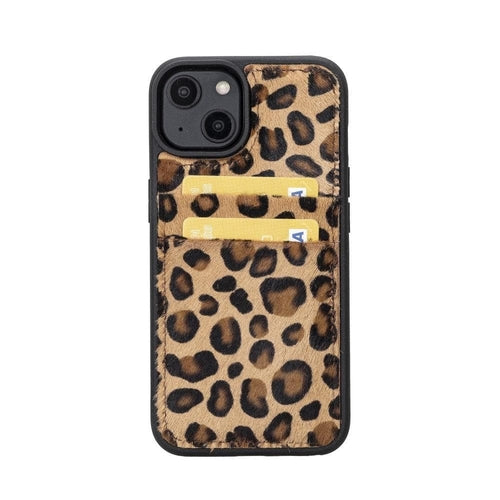 Flexibles Leder Back Cover mit Kartenhalter für iPhone 14 Serie