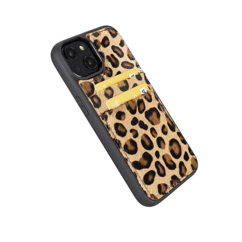 Flexibles Leder Back Cover mit Kartenhalter für iPhone 14 Serie