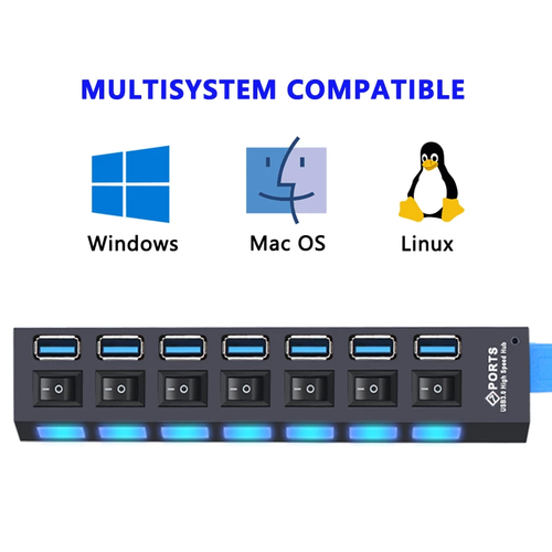 USB 3.0 Hub USB Hub 3.0 Multi-USB-Splitter 4/7 Port Mehrfach-Erweiterung