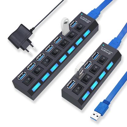 USB 3.0 Hub USB Hub 3.0 Multi-USB-Splitter 4/7 Port Mehrfach-Erweiterung