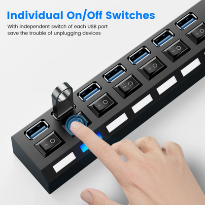 USB 3.0 Hub USB Hub 3.0 Multi-USB-Splitter 4/7 Port Mehrfach-Erweiterung