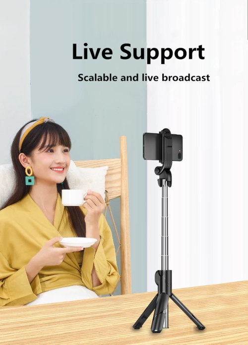 3-in-1 Stativ Bluetooth Selfie Stick mit Fülllicht für Smartphone