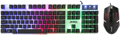 Jedel GK100 weißes Gaming-Tastatur- und Maus-Bundle