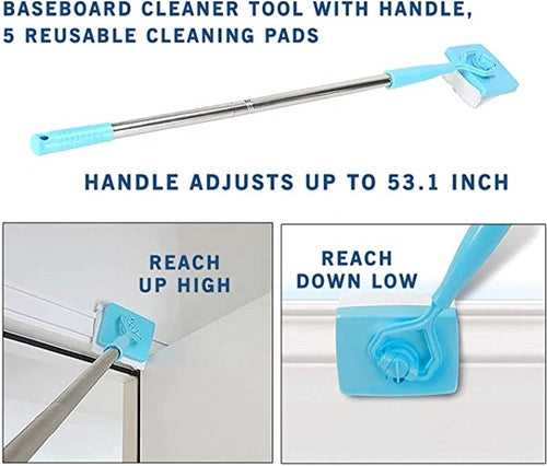 Baseboard Buddy Ausfahrbarer universeller Haushaltsreinigungsbürstenmopp