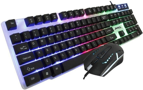 Jedel GK100 weißes Gaming-Tastatur- und Maus-Bundle