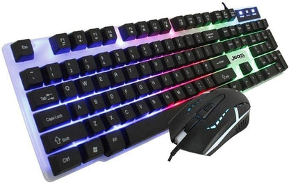 Jedel GK100 weißes Gaming-Tastatur- und Maus-Bundle
