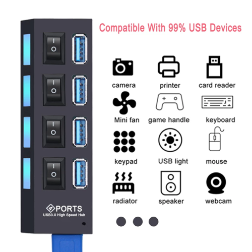 USB 3.0 Hub USB Hub 3.0 Multi-USB-Splitter 4/7 Port Mehrfach-Erweiterung