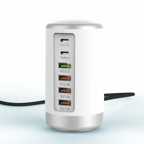 6-Port-Zylinderadapter 65 W Hochleistungs-Schnellladung