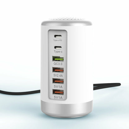 6-Port-Zylinderadapter 65 W Hochleistungs-Schnellladung