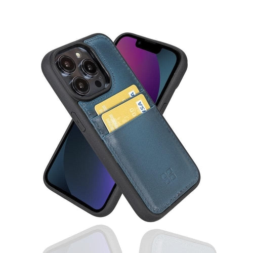 Flexibles Leder Back Cover mit Kartenhalter für iPhone 14 Serie