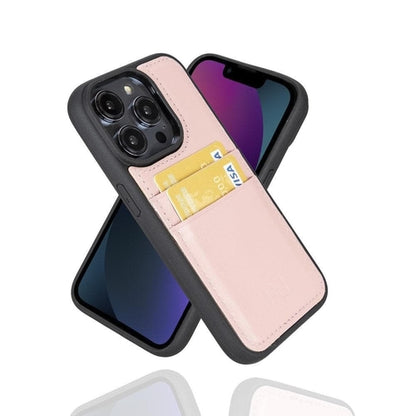 Flexibles Leder Back Cover mit Kartenhalter für iPhone 14 Serie